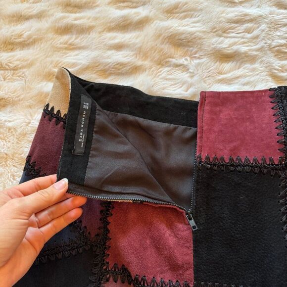 Zara Suede Patchwork Mini Skirt - Picture 13 of 14